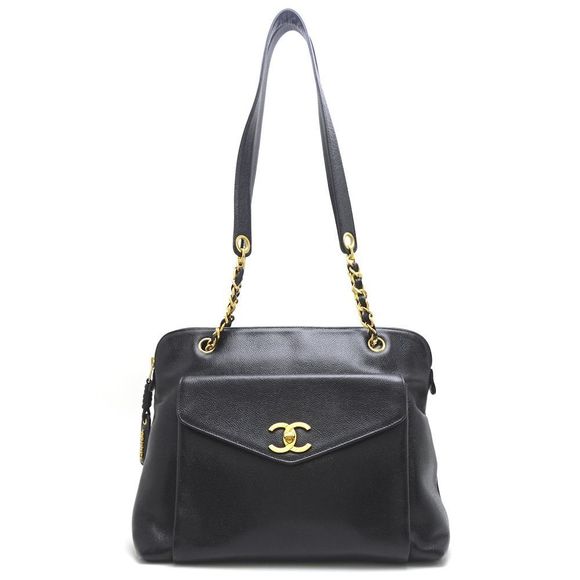 Chanel Shoulder Tote Bag Caviar Skin Black - Picture 1 of 6